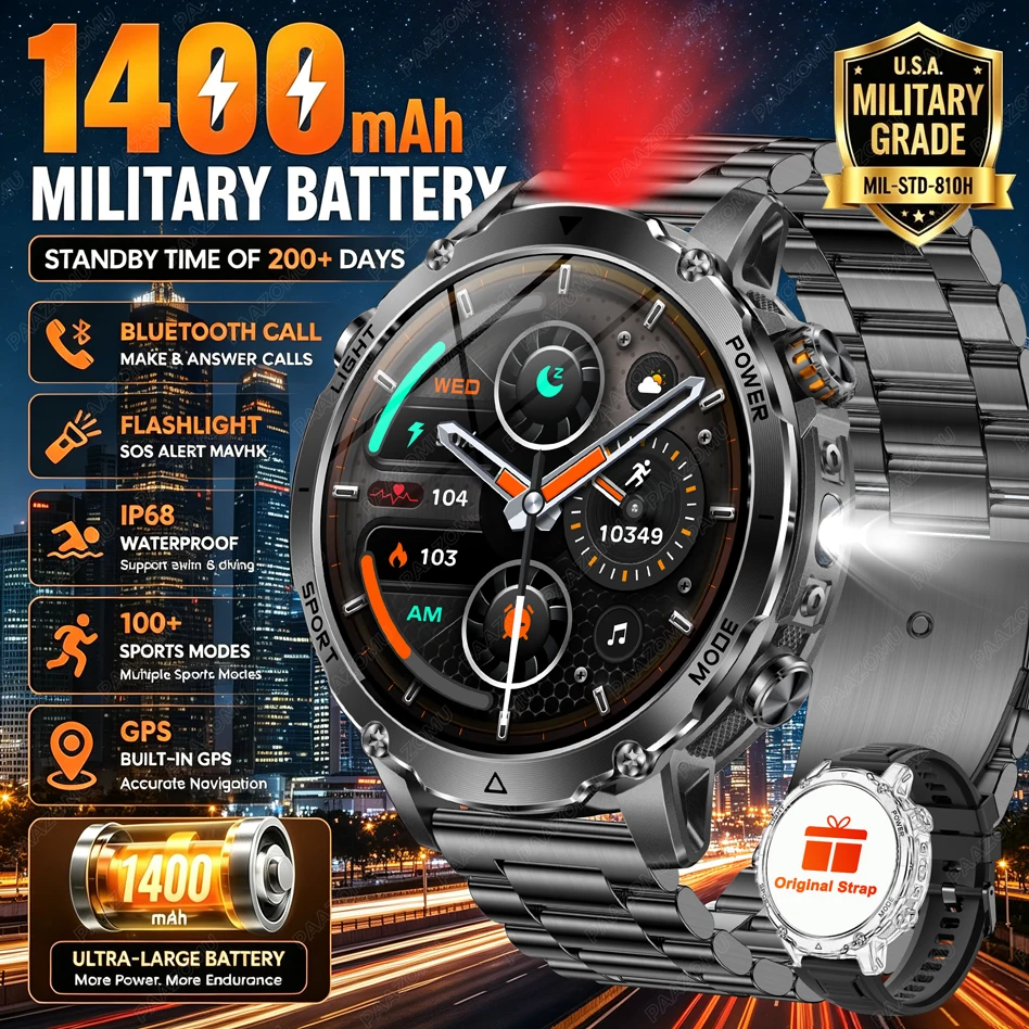Brand+1400mAh Big Battery Smar - Smartwatch Branded Watches For Men ulasan dan harga