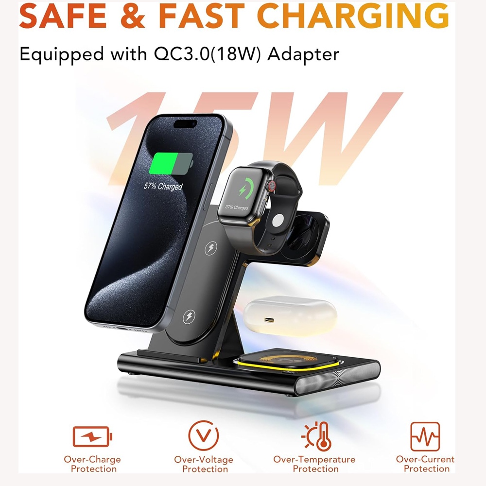 3 in 1 Foldable Charging Stati - Watch Xs8 ulasan dan harga