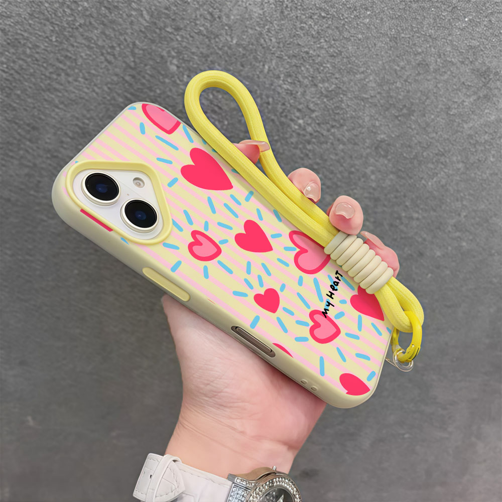 Red Heart Striped INS Phone Ca - Samsung Galaxy Strap ulasan dan harga