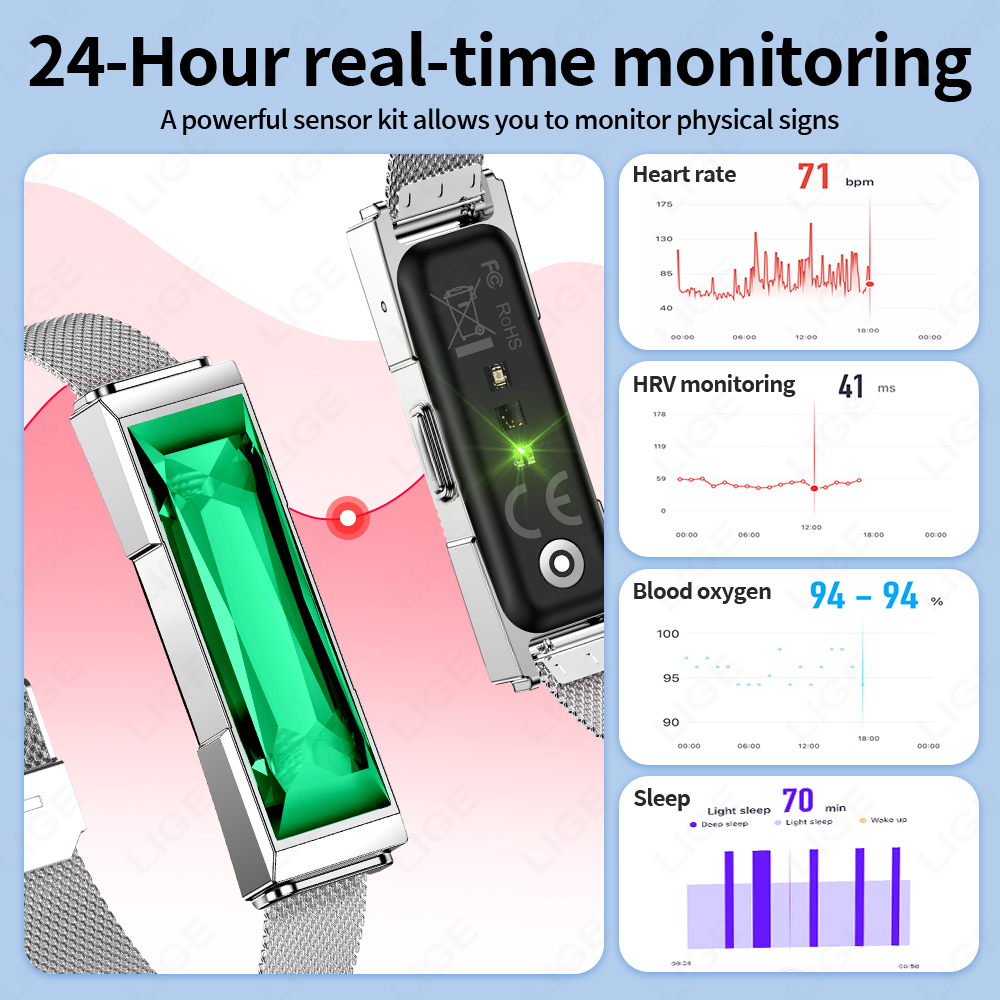 New Women Smart Bracelet Heart - Smartwatch Ladies Watches For Women ulasan dan harga