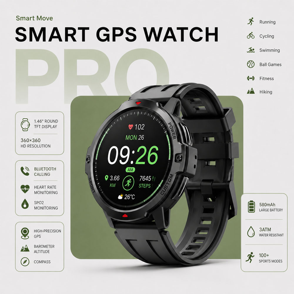 NEW 1.46 Inches Military GPS S - Smartwatch Timex Watches For Women ulasan dan harga