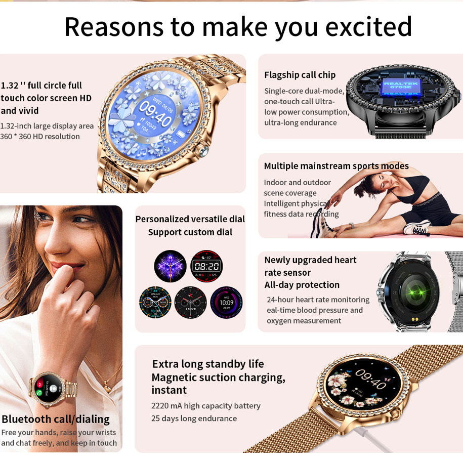 696 New Blue Tooth Call Women  - Smartwatch Ladies Watches For Women ulasan dan harga