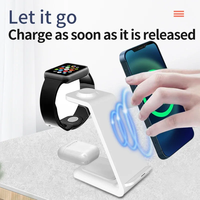 30W 3 In 1 Wireless Charger  S - Watch Xs8 ulasan dan harga