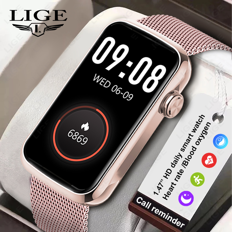 LIGE 1.47'' Smart Watch Women  - Smartwatch Ladies Watches For Women ulasan dan harga