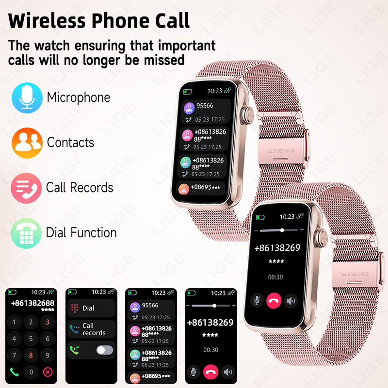 LIGE 1.47'' Smart Watch Women  - Smartwatch Ladies Watches For Women ulasan dan harga