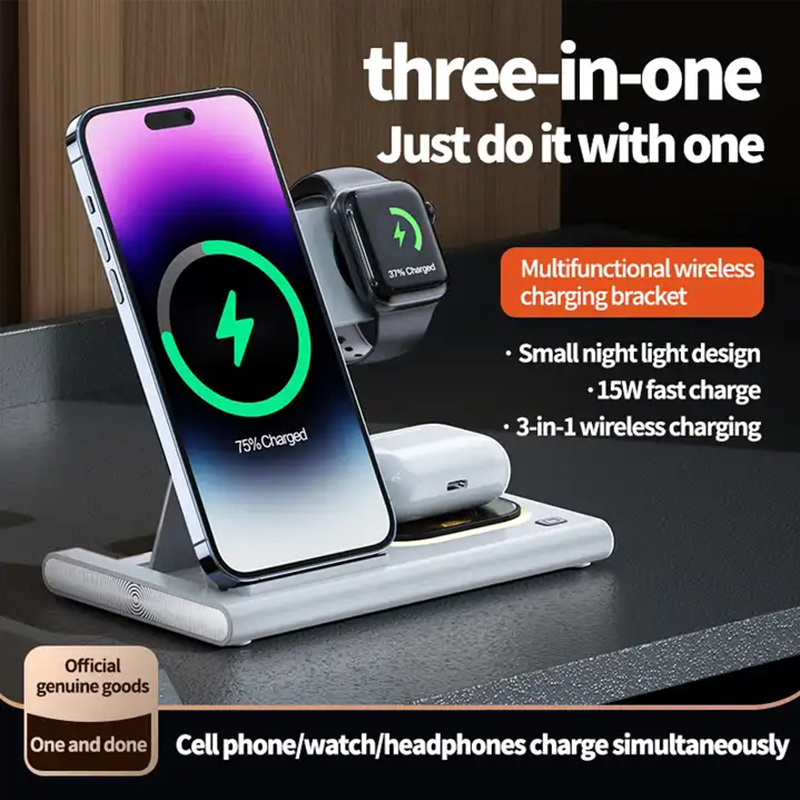 3 In 1 Wireless Charger For iP - Watch Xs8 ulasan dan harga