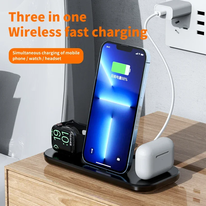 3 in 1 Wireless Charger Stand  - Watch Xs8 ulasan dan harga