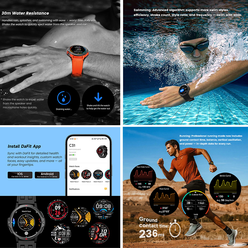 NEW 6-Axis Gyroscope Military  - Smartwatch Timex Watches For Women ulasan dan harga