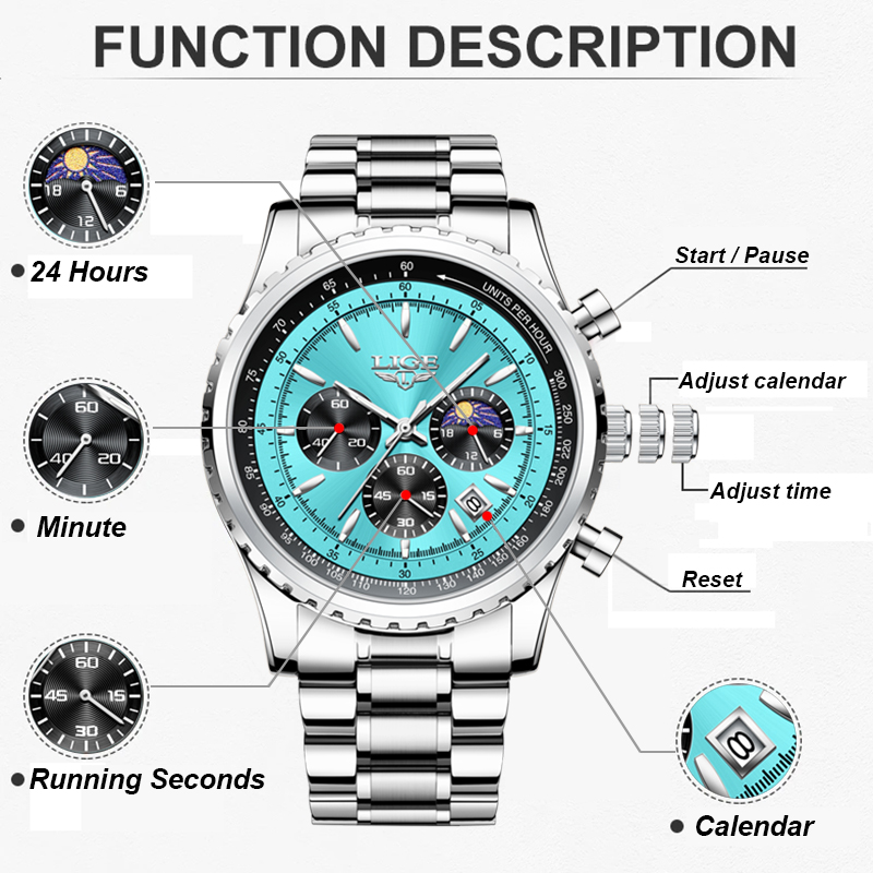 LIGE Fashion Top Brand Luxury  - Smartwatch Branded Watches For Men ulasan dan harga