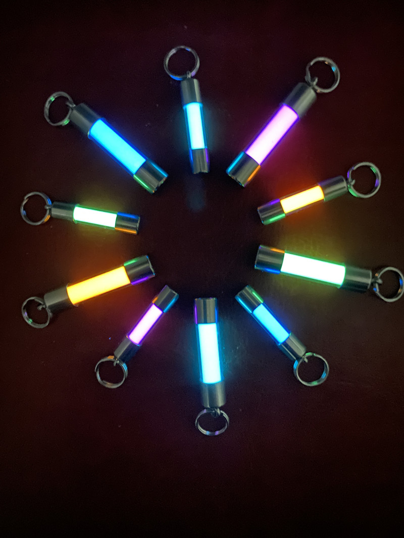 Glass Luminous Pendant Key Bag - Tritium Gas Tube ulasan dan harga