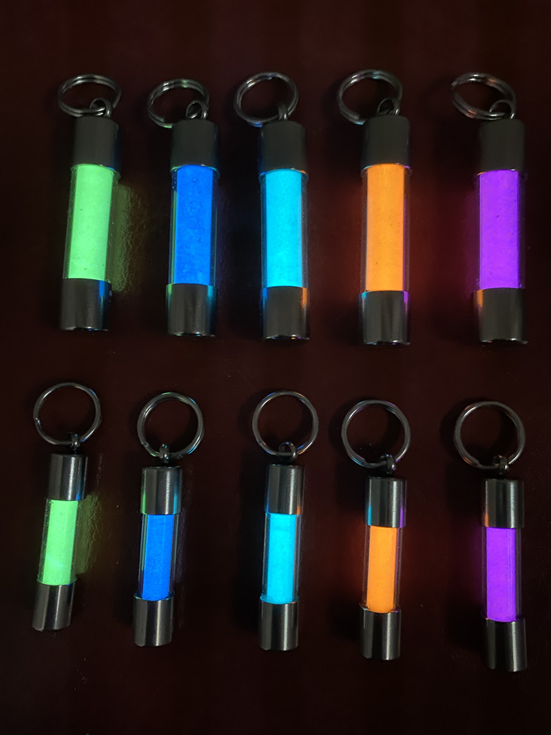 Glass Luminous Pendant Key Bag - Tritium Gas Tube ulasan dan harga