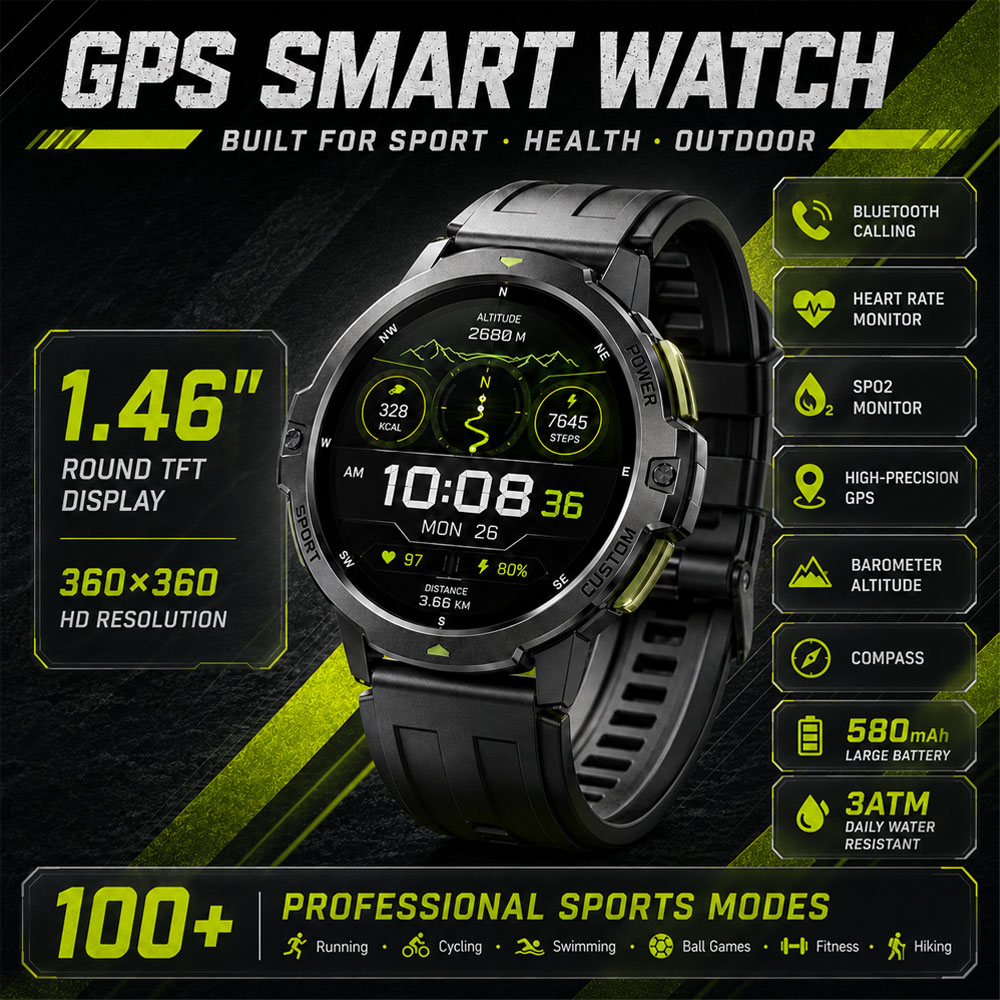 NEW Military GPS Smartwatch 3A - Smartwatch Timex Watches For Women ulasan dan harga