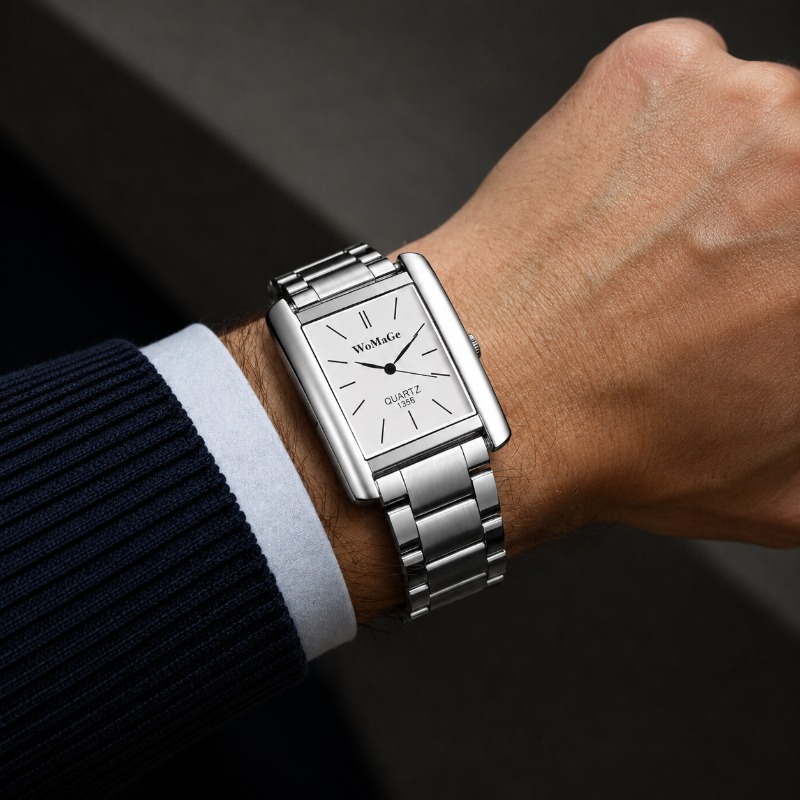 Luxury Stainless Steel Men Wat - Smartwatch Square Watches For Men ulasan dan harga